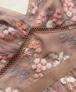 Self-portrait Flower Mesh Tiered Midi Dress READY TO WEAR