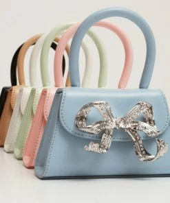 Self-portrait The Bow Micro In White With Diamanté NEW ARRIVALS