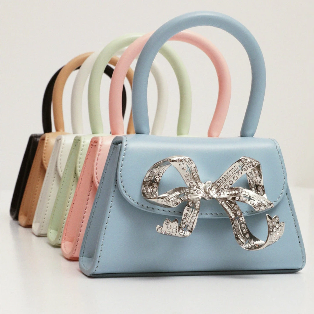 Self-portrait The Bow Micro In White With Diamanté NEW ARRIVALS