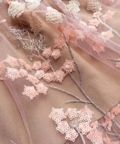 Self-portrait Flower Mesh Tiered Mini Dress