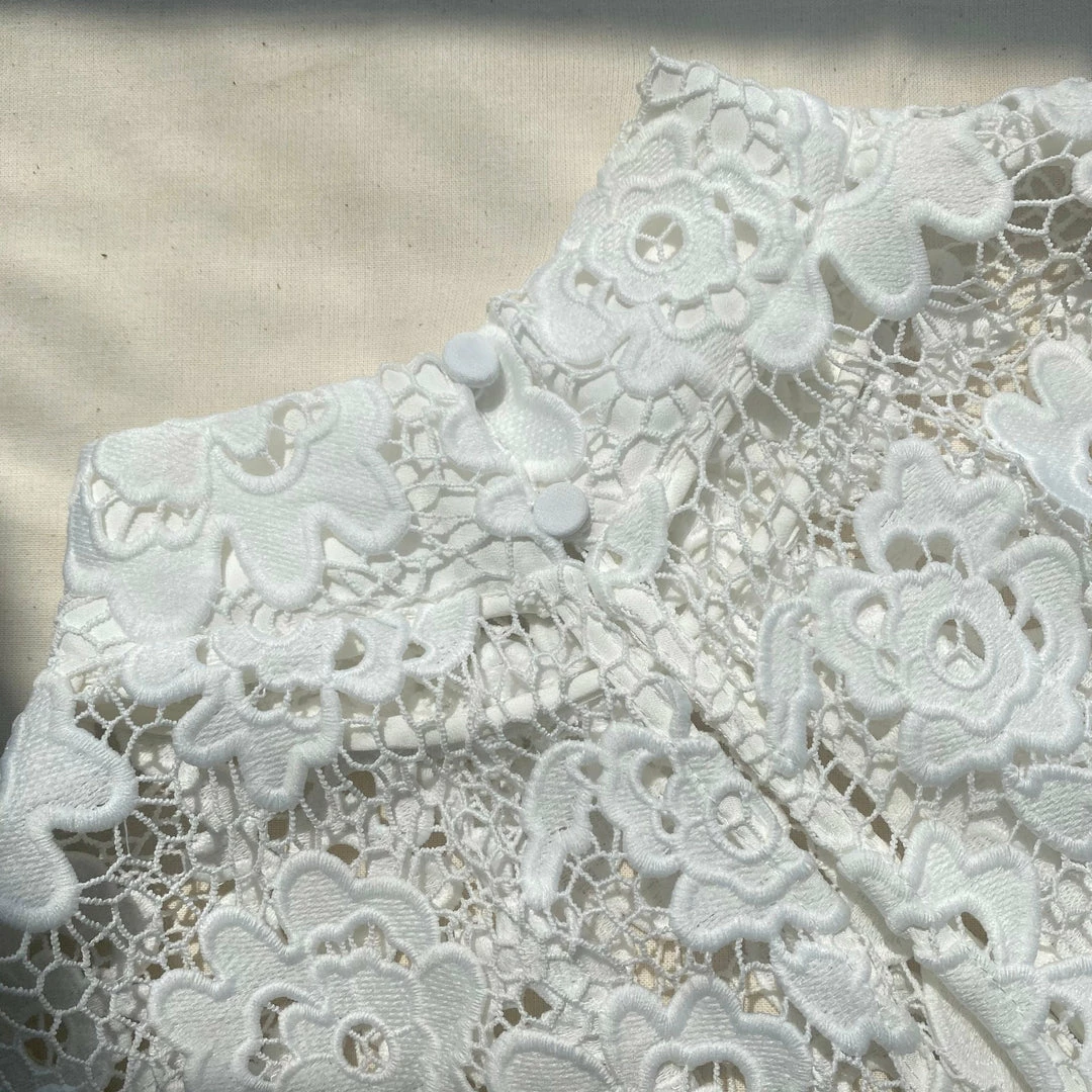 Self-portrait White Abstract Guipure Dress