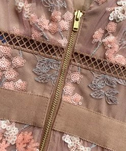 Self-portrait Flower Mesh Tiered Midi Dress READY TO WEAR