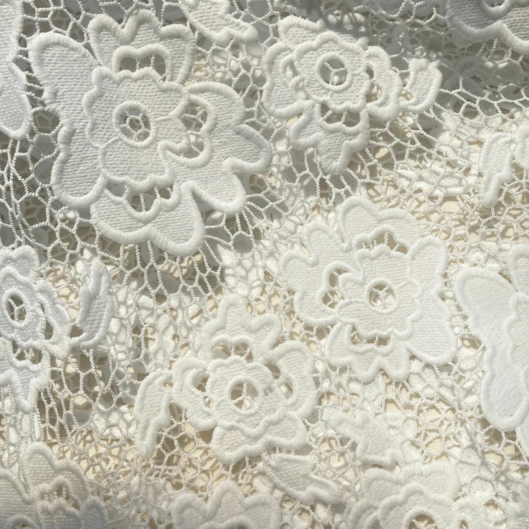 Self-portrait White Abstract Guipure Dress