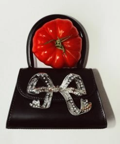 Self-portrait The Bow Micro In Black With Diamanté