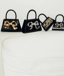 Self-portrait The Bow Mini In Black With Gold Hardware NEW ARRIVALS