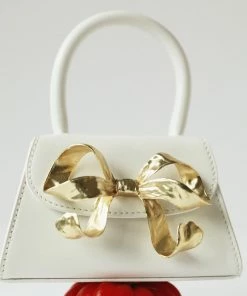 Self-portrait The Bow Micro In White With Gold Hardware NEW ARRIVALS