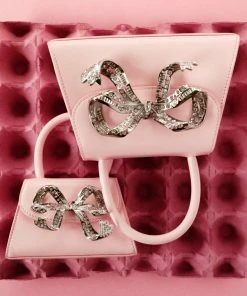 Self-portrait NEW ARRIVALS The Bow Mini In Pink With Diamanté