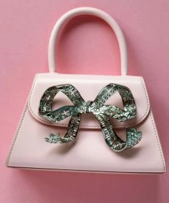 Self-portrait The Bow Micro In Pink With Diamanté NEW ARRIVALS