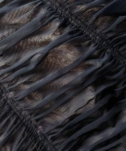 Self-portrait Black Power Mesh Midi Dress