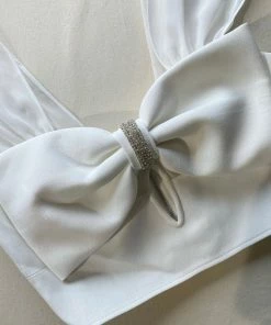 Self-portrait White Crepe Bow Top NEW ARRIVALS