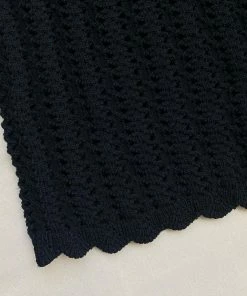 Self-portrait NEW ARRIVALS Black Crochet Knit Skirt