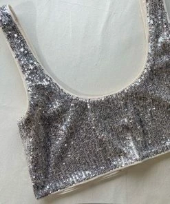 Self-portrait Stretch Sequin Top