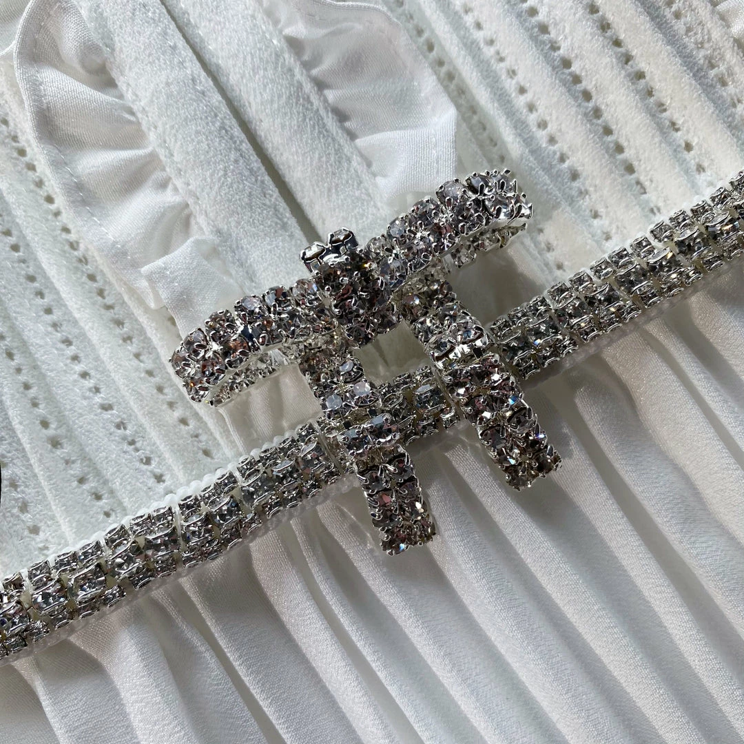 Self-portrait Ivory Ruffled Bib Midi Dress