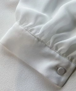 Self-portrait Ivory Ruffled Bib Top