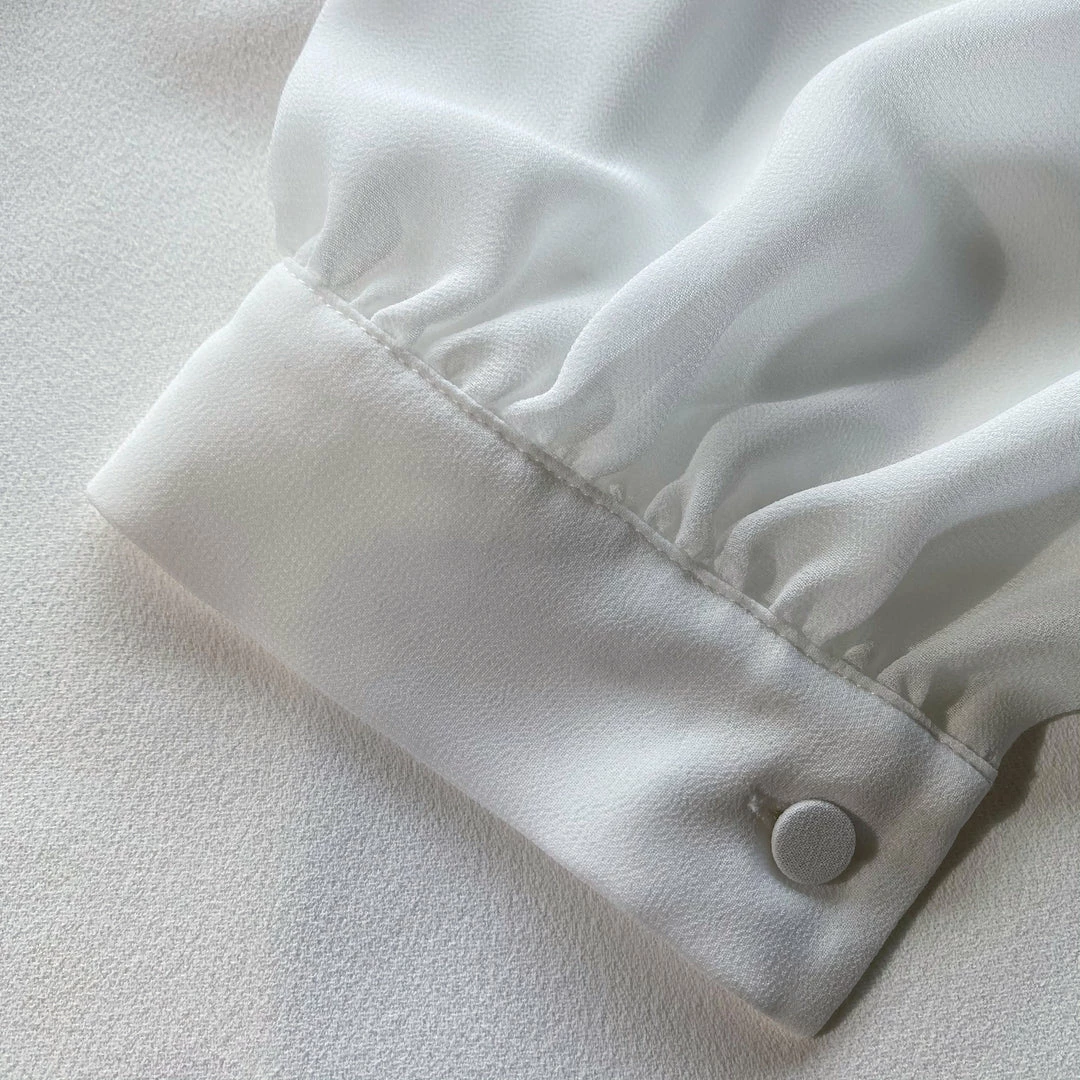 Self-portrait Ivory Ruffled Bib Top