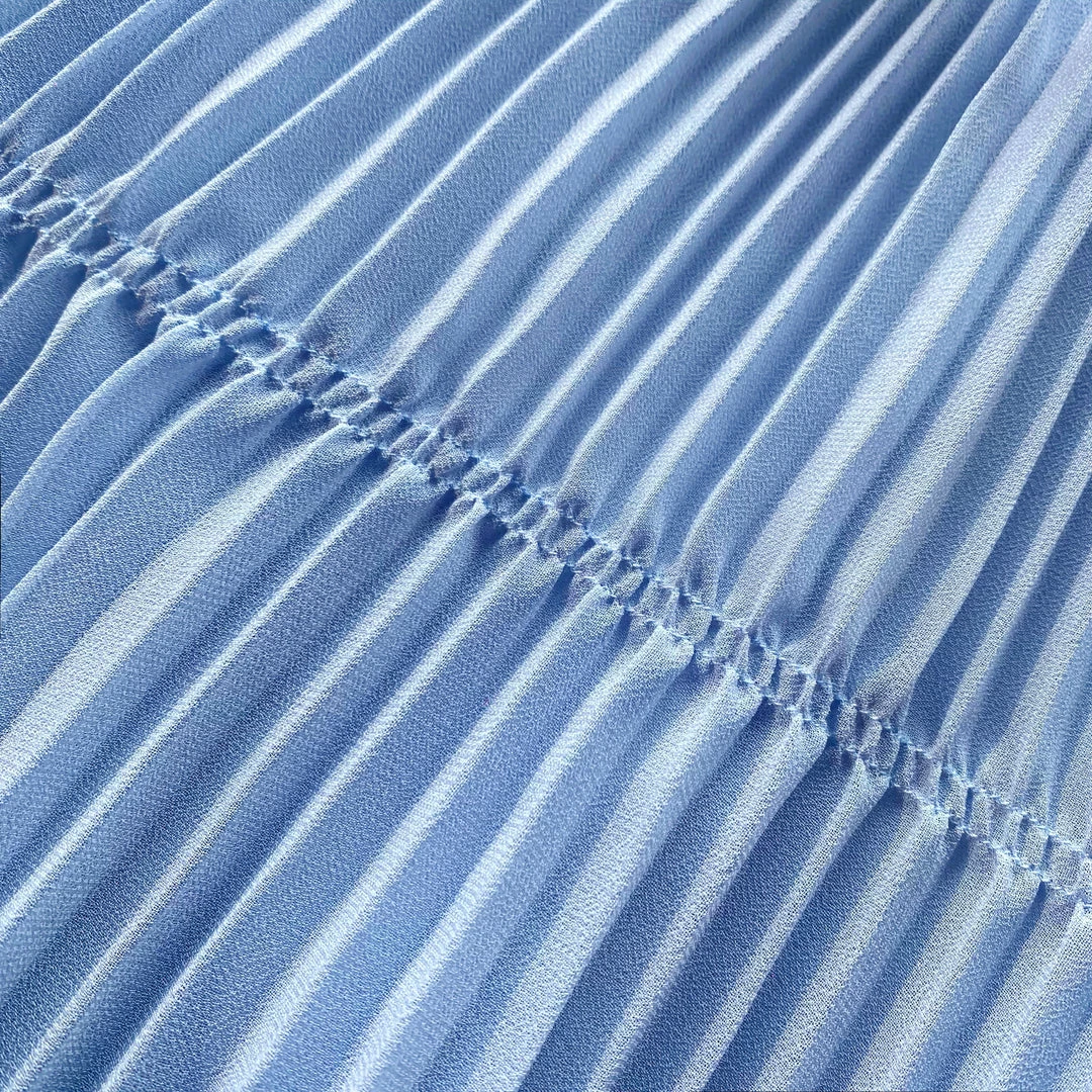 Self-portrait Pastel Blue Chiffon Midi Dress NEW ARRIVALS