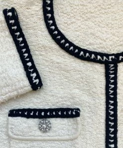 Self-portrait Ivory Tape Knit Cardigan NEW ARRIVALS