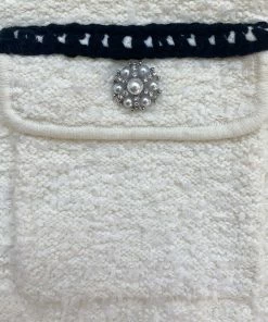 Self-portrait Ivory Tape Knit Cardigan NEW ARRIVALS