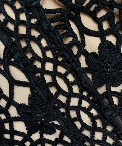 Self-portrait Black Guipure Lace Midi Dress