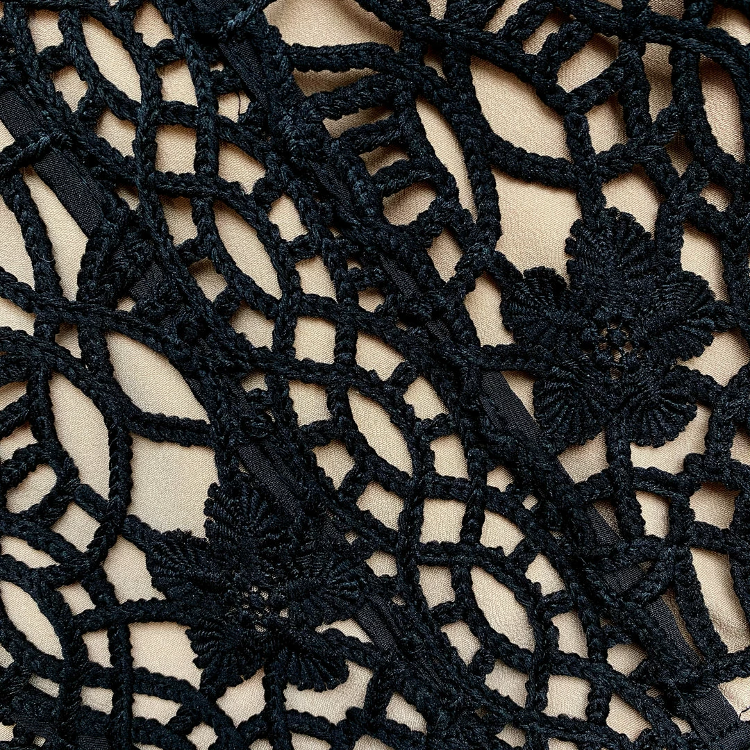 Self-portrait Black Guipure Lace Midi Dress