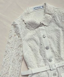 Self-portrait Ivory Floral Motif Guipure Midi Dress NEW ARRIVALS