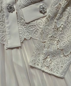 Self-portrait Ivory Floral Motif Guipure Midi Dress NEW ARRIVALS