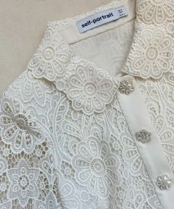 Self-portrait Ivory Floral Motif Guipure Mini Dress NEW ARRIVALS