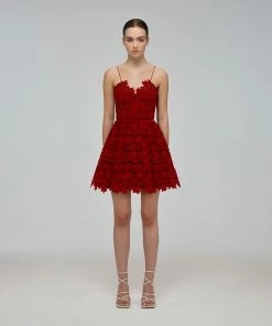 Self-portrait Berry Azaelea Mini Dress READY TO WEAR