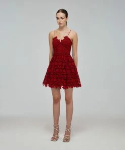 Self-portrait Berry Azaelea Mini Dress READY TO WEAR