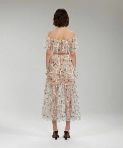 Self-portrait Star Embellished Midi Dress