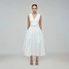 Self-portrait White Bow Detail Midi Dress READY TO WEAR