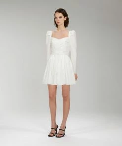 Self-portrait White Taffeta Mini Dress