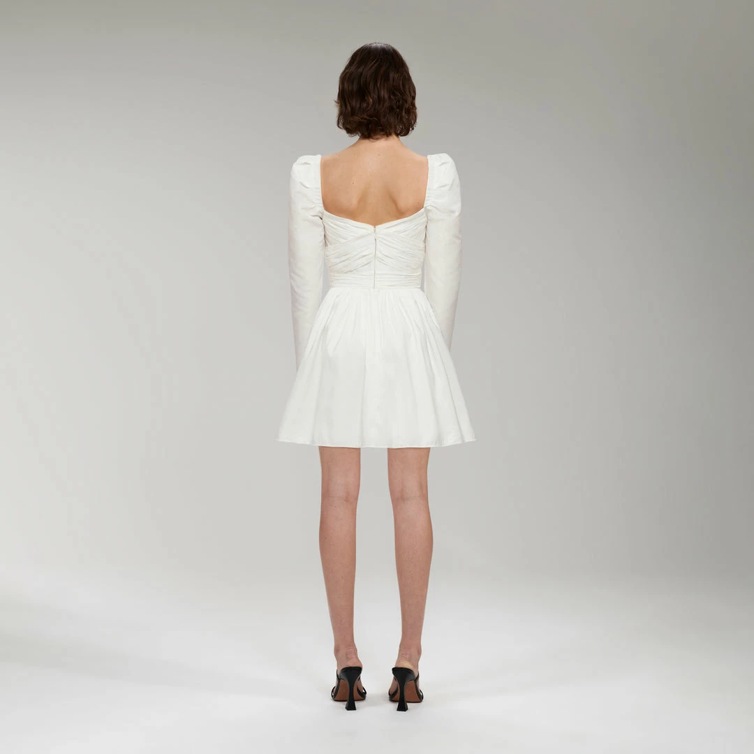Self-portrait White Taffeta Mini Dress