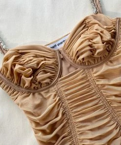 Self-portrait Nude Power Mesh Midi Dress NEW ARRIVALS