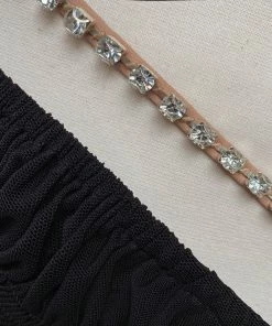 Self-portrait Black Power Mesh Long Sleeve Midi Dress