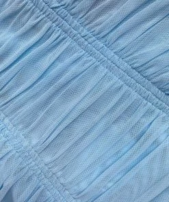 Self-portrait NEW ARRIVALS Blue Power Mesh Long Sleeve Top