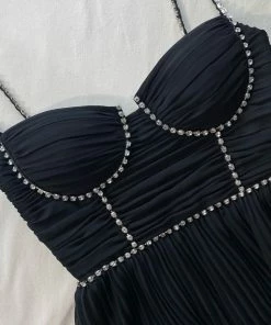 Self-portrait Black Chiffon Tiered Midi Dress