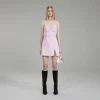 Self-portrait Pink Chiffon And Crepe Mini Dress NEW ARRIVALS