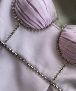 Self-portrait Pink Chiffon And Crepe Mini Dress NEW ARRIVALS