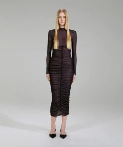 Self-portrait Double Mesh Midi Dress NEW ARRIVALS