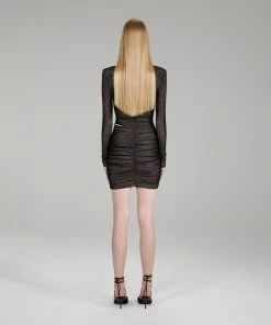 Self-portrait Double Mesh Mini Dress