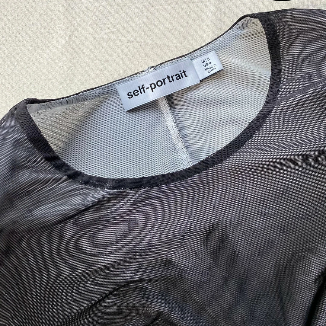 Self-portrait Double Mesh Mini Dress