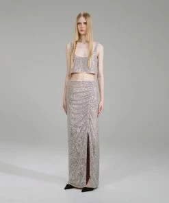 Self-portrait Stretch Sequin Maxi Skirt NEW ARRIVALS