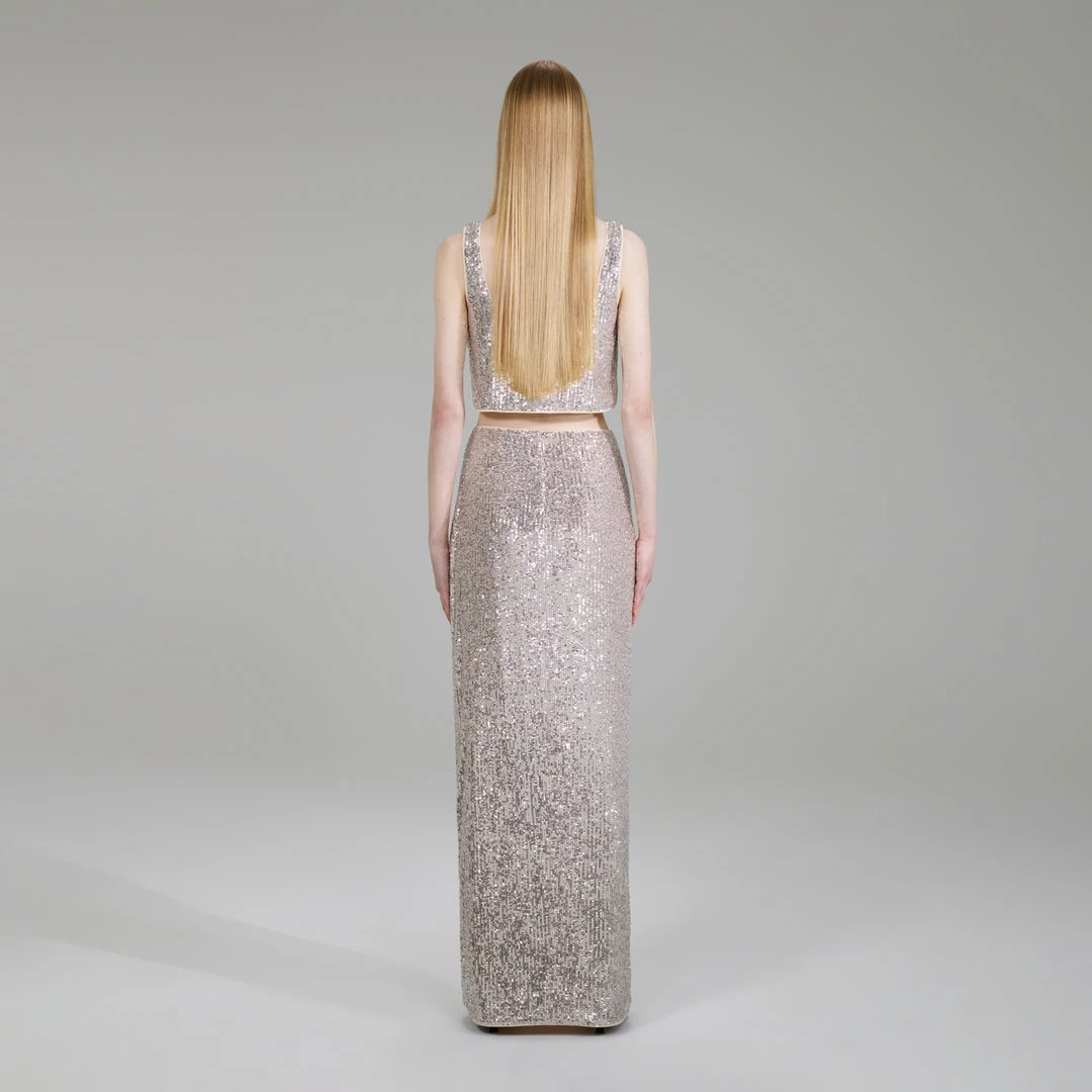 Self-portrait Stretch Sequin Maxi Skirt NEW ARRIVALS