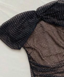 Self-portrait NEW ARRIVALS Diamante Fishnet Off Shoulder Midi Dress