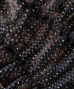 Self-portrait NEW ARRIVALS Diamante Fishnet Off Shoulder Top