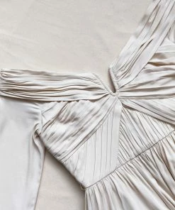 Self-portrait NEW ARRIVALS Cream Stretch Crepe Maxi Dress