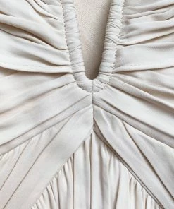 Self-portrait NEW ARRIVALS Cream Stretch Crepe Maxi Dress