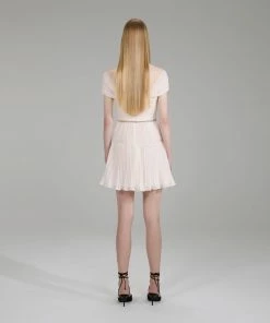 Self-portrait NEW ARRIVALS Cream Chiffon Mini Dress