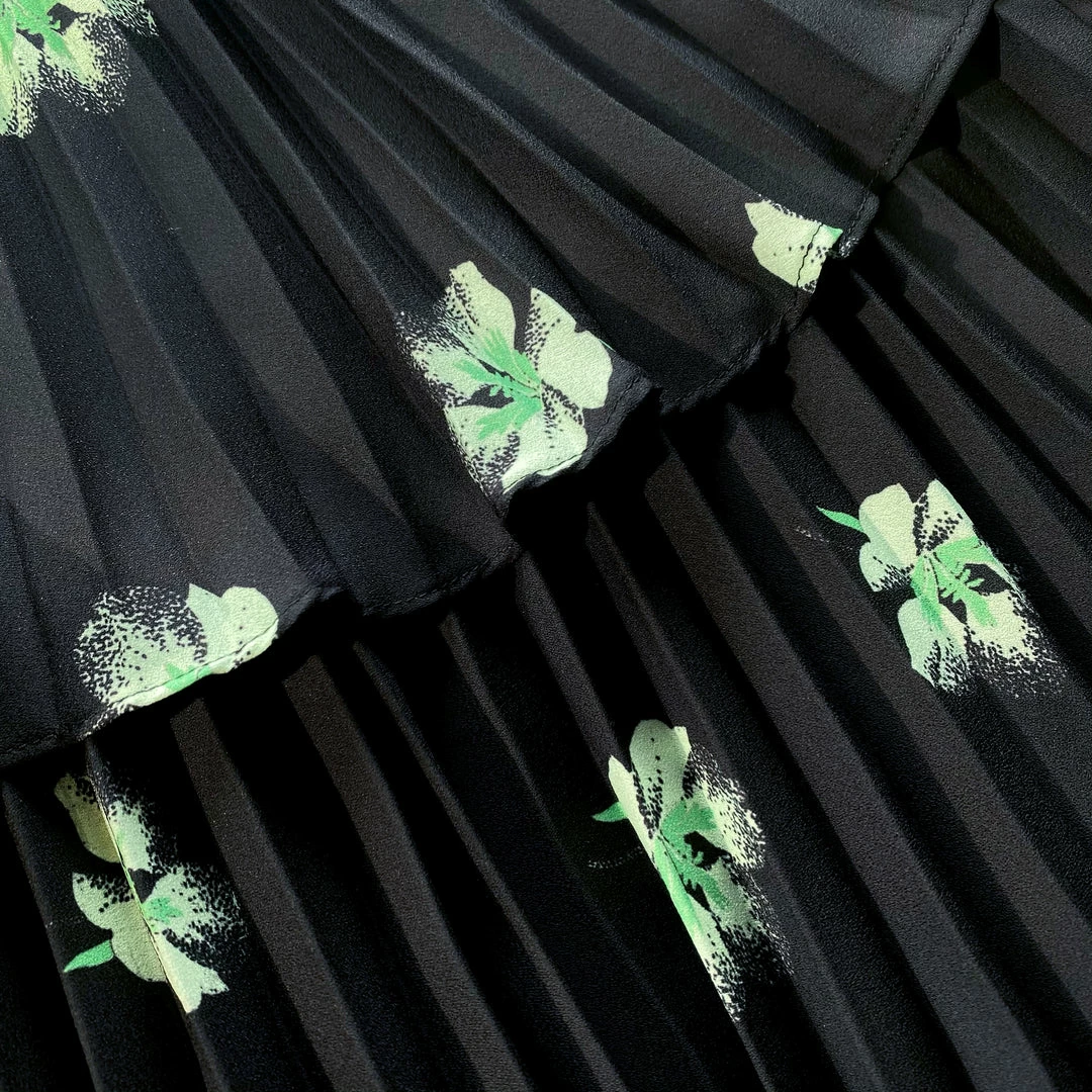 Self-portrait Pansy Print Tiered Midi Dress